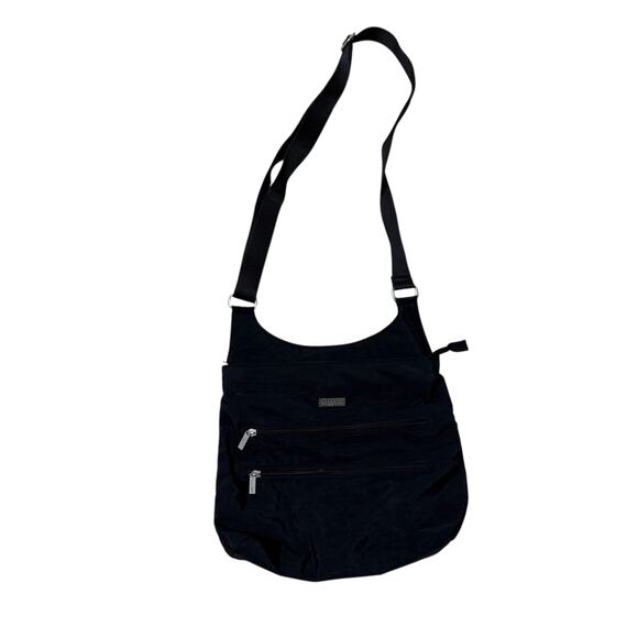 Baggallini Bucket Bag Crossbody Handbag Shoulder Purse Black Zipper Compartments - Picture 1 of 6